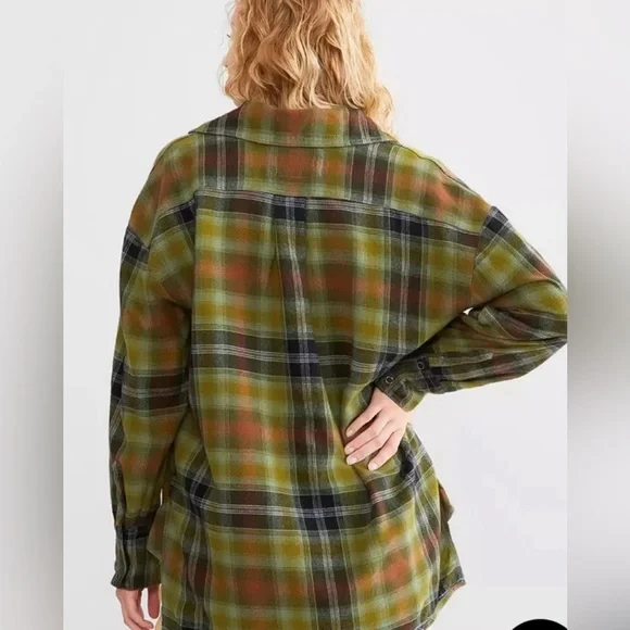We The Free Izzy Multicolor Plaid Flannel Button Down Shirt - Picture 2 of 11